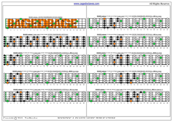 BAGED octaves C major scale 3nps box shapes : fretboard intervals